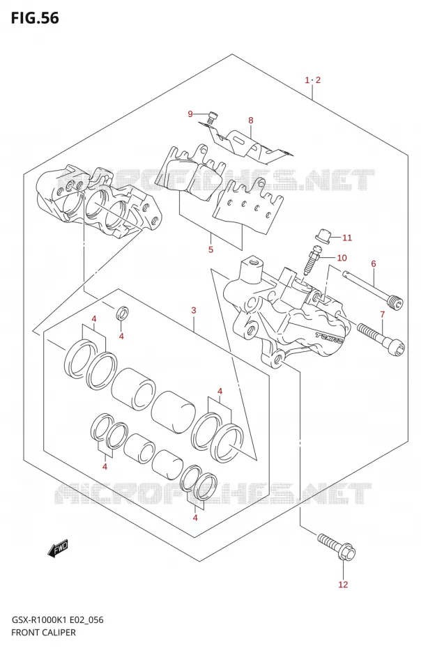 ETRIER DE FREIN AVANT Suzuki MOTO 1000 GSX-R 2002  GSX-R1000U2K2(E2)