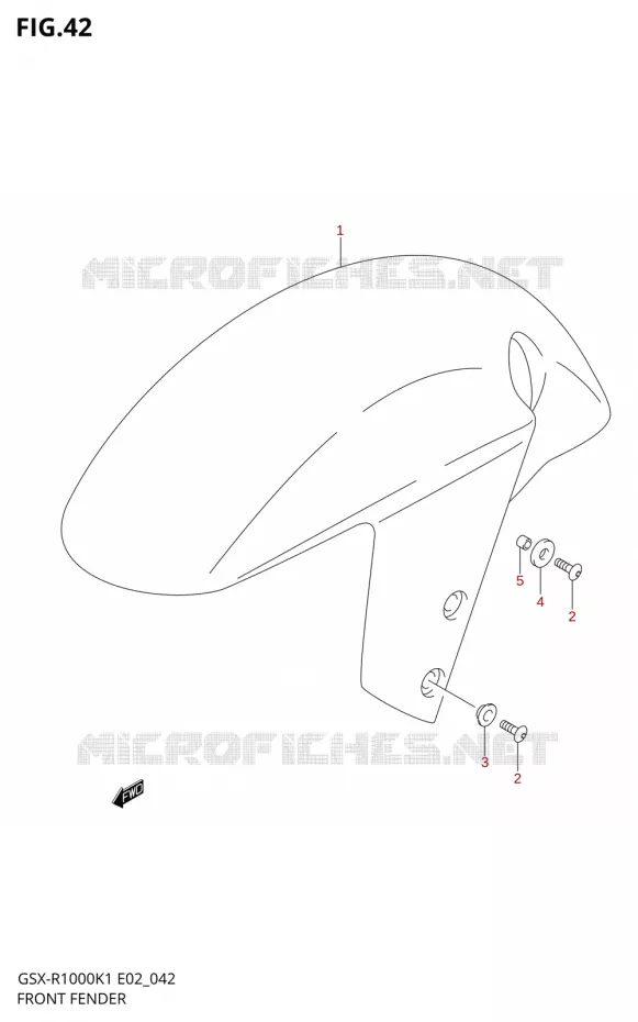 GARDE BOUE AVANT Suzuki MOTO 1000 GSX-R 2002  GSX-R1000U2K2(E2)