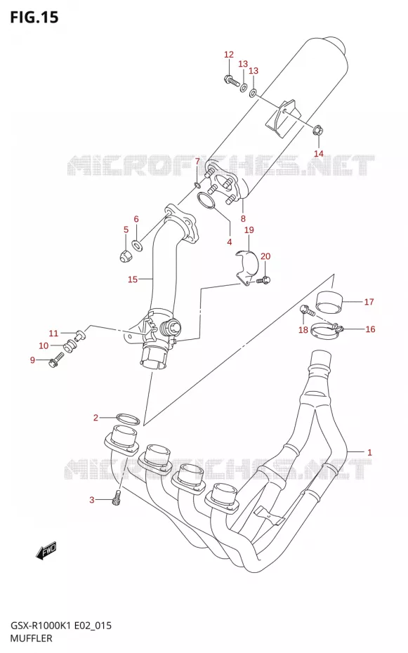 SILENCIEUX Suzuki MOTO 1000 GSX-R 2002  GSX-R1000U2K2(E2)