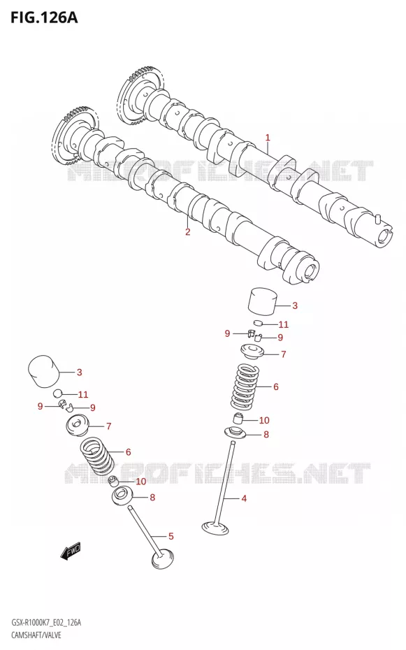 ARBRE A CAMES - SOUPAPES Suzuki MOTO 1000 GSX-R 2007  GSX-R1000 K7 (P37)