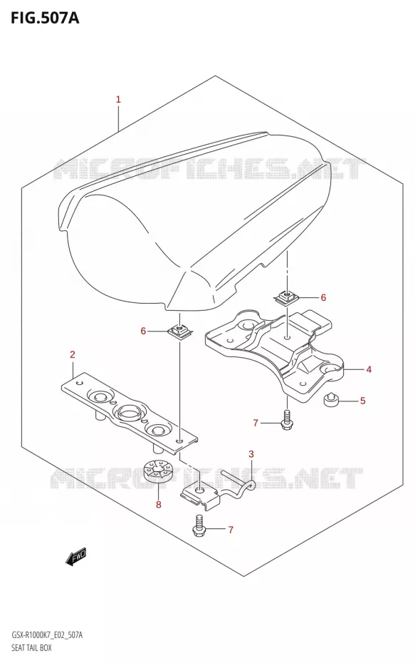 CAPOT DE SELLEK7) Suzuki MOTO 1000 GSX-R 2007  GSX-R1000 K7 (E24)