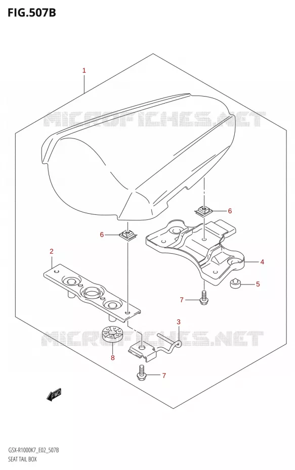CAPOT DE SELLEK8) Suzuki MOTO 1000 GSX-R 2007  GSX-R1000 K7 (E51)