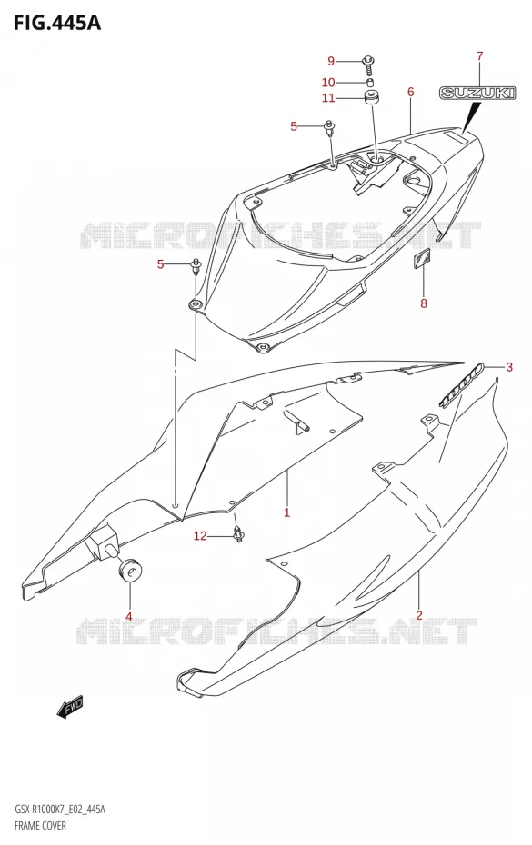 CARENAGES (GSX-R1000:K7:(E02,E19,E24,E51,P37)) Suzuki MOTO 1000 GSX-R 2007  GSX-R1000 K7 (E02)