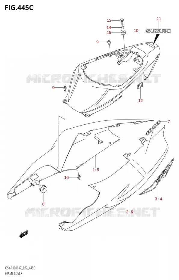 CARENAGES (GSX-R1000:K8:(E02,E19,E24,E51,P37)) Suzuki MOTO 1000 GSX-R 2007  GSX-R1000 K7 (E02)