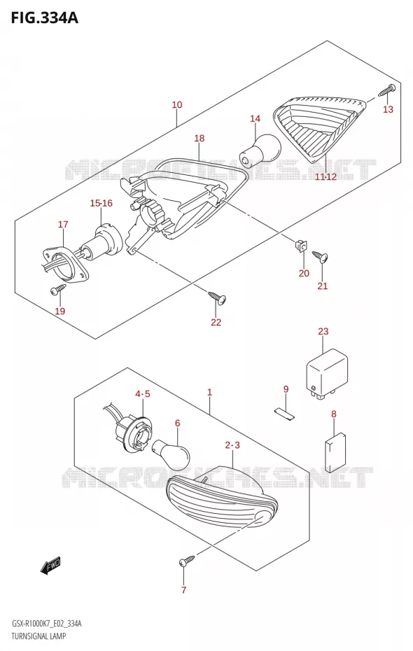 CLIGNOTANTS Suzuki MOTO 1000 GSX-R 2007  GSX-R1000 K7 (E24)