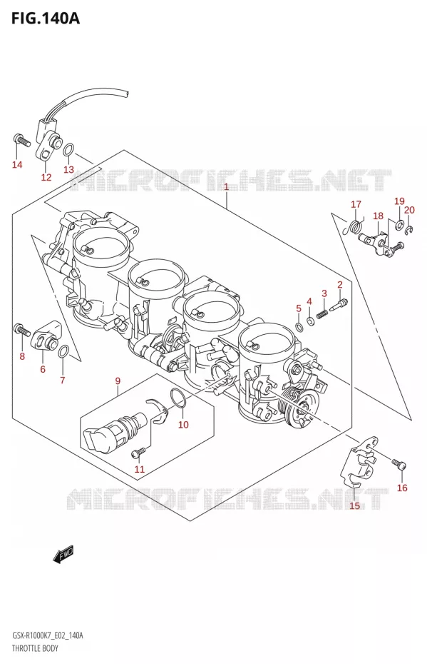 CORPS DE PAPILLON Suzuki MOTO 1000 GSX-R 2007  GSX-R1000 K7 (E51)
