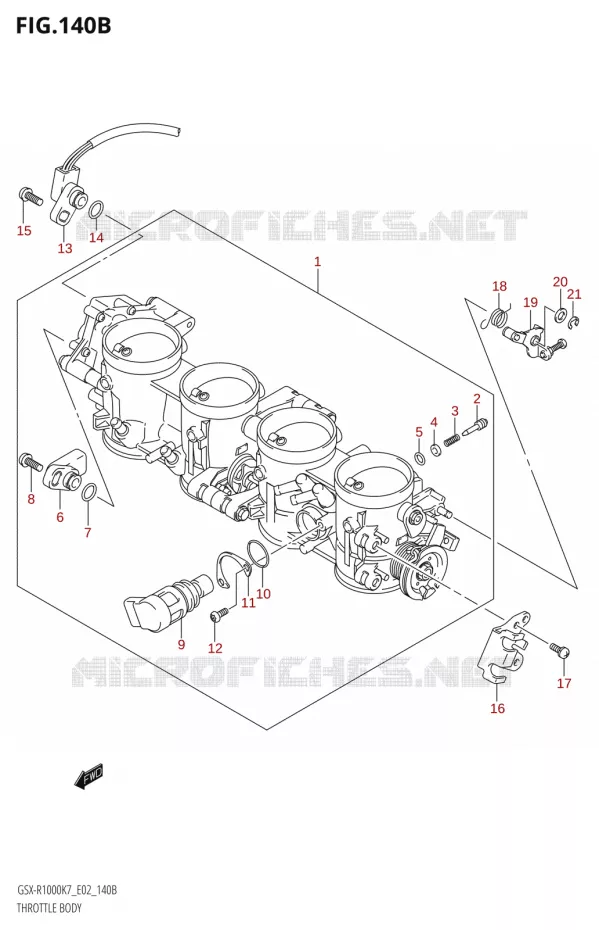 CORPS DE PAPILLON Suzuki MOTO 1000 GSX-R 2007  GSX-R1000 K7 (E51)