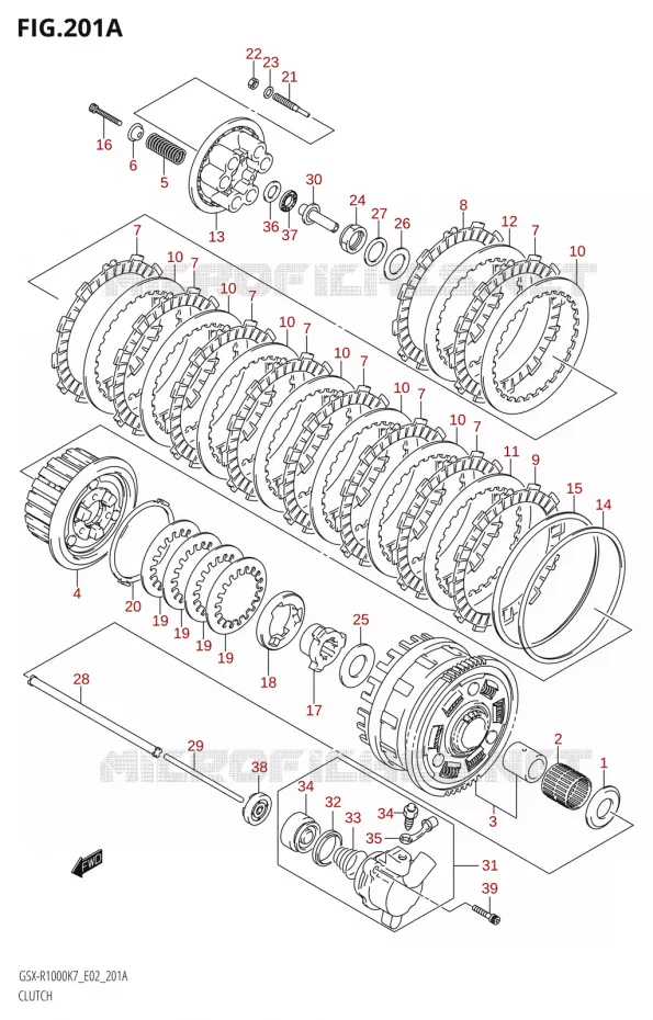 EMBRAYAGE Suzuki MOTO 1000 GSX-R 2007  GSX-R1000 K7 (E24)