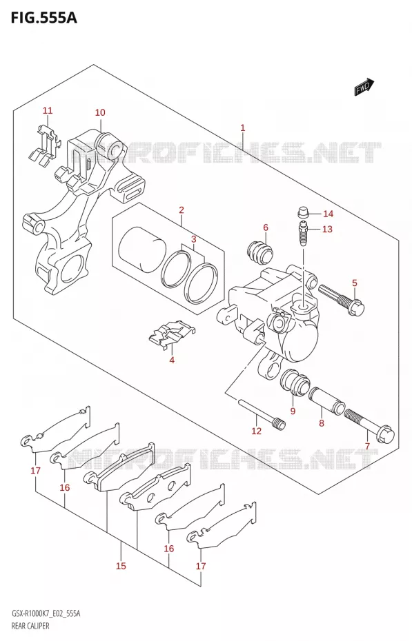 ETRIER DE FREIN ARRIERE Suzuki MOTO 1000 GSX-R 2007  GSX-R1000 K7 (E24)