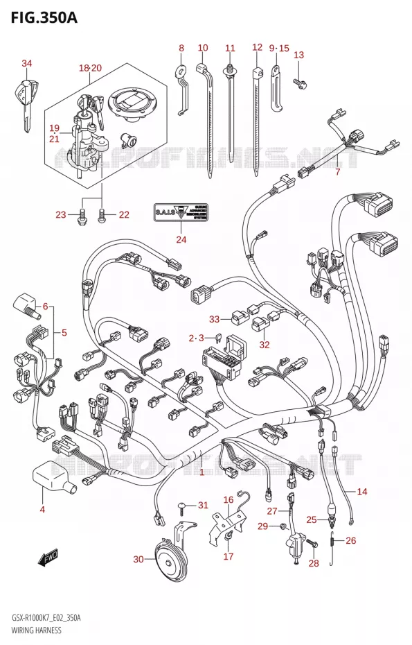 FAISCEAU ELECTRIQUE Suzuki MOTO 1000 GSX-R 2007  GSX-R1000 K7 (E51)