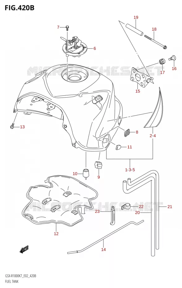 RESERVOIR D'ESSENCEU2:K7:E19) Suzuki MOTO 1000 GSX-R 2007  GSX-R1000 K7 (E24)