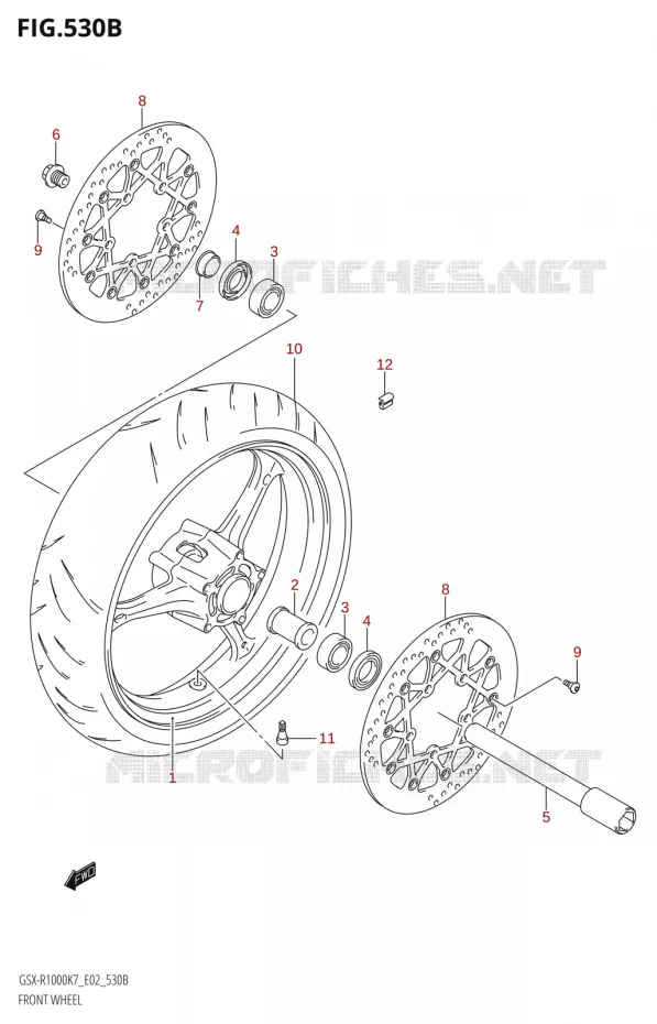 ROUE AVANT (K8) Suzuki MOTO 1000 GSX-R 2007  GSX-R1000 K7 (E02)