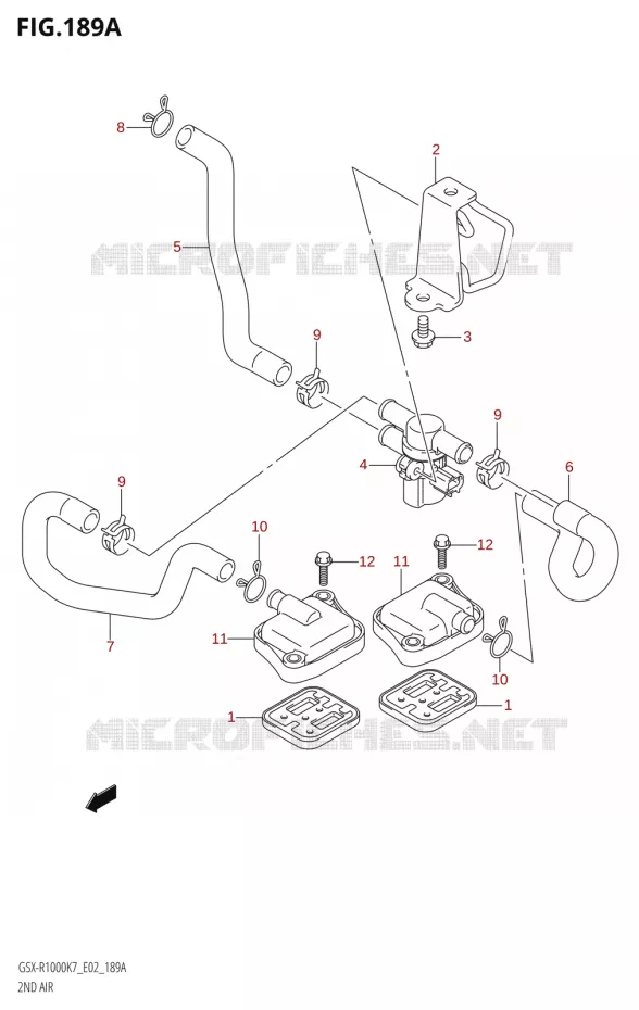 SYSTEME RECYCLAGE GAZ ECHAPPEMENT Suzuki MOTO 1000 GSX-R 2007  GSX-R1000 K7 (E51)