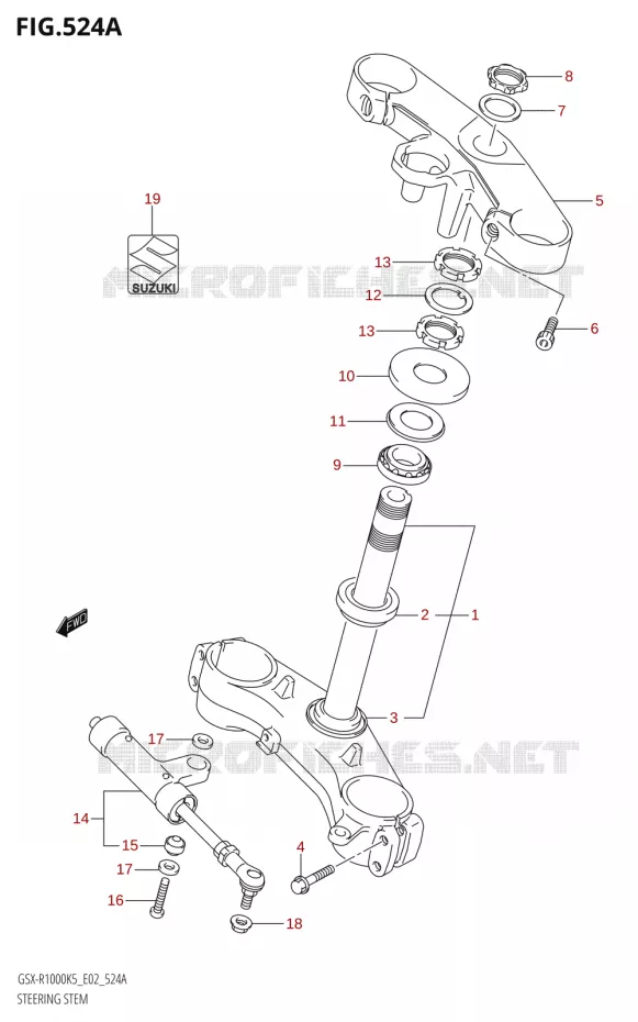 COLONNE DE DIRECTION Suzuki MOTO 1000 GSX-R 2006  GSX-R1000 K6 (E24)