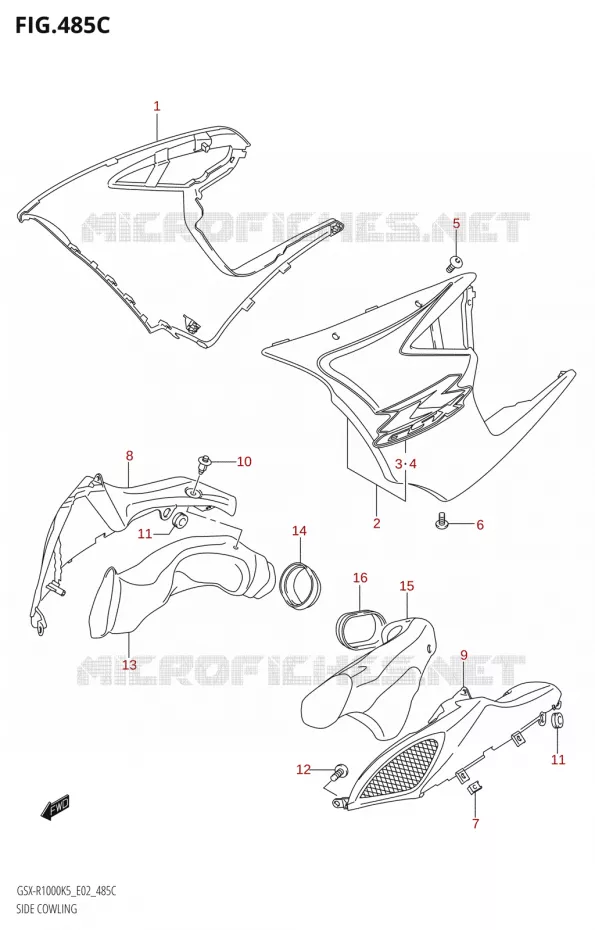 FLANCS DE CARENAGES000:K6:(E02,E19,E24,P37)) Suzuki MOTO 1000 GSX-R 2006  GSX-R1000 K6 (E24)