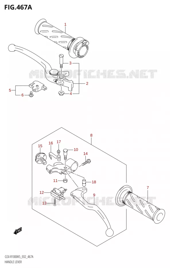 LEVIERS - POIGNEES Suzuki MOTO 1000 GSX-R 2006  GSX-R1000 K6 (E24)