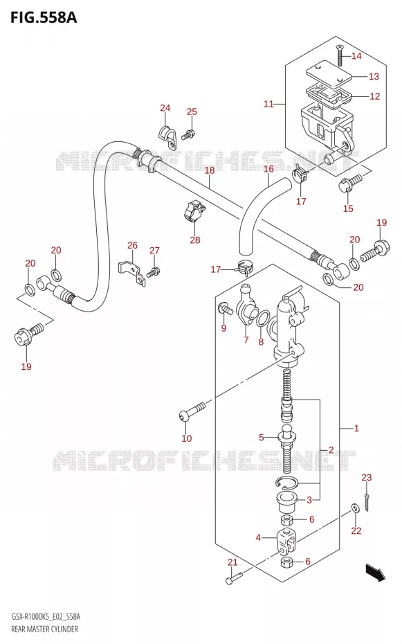 MAITRE CYLINDRE DE FREIN ARRIERE Suzuki MOTO 1000 GSX-R 2006  GSX-R1000 K6 (E19)