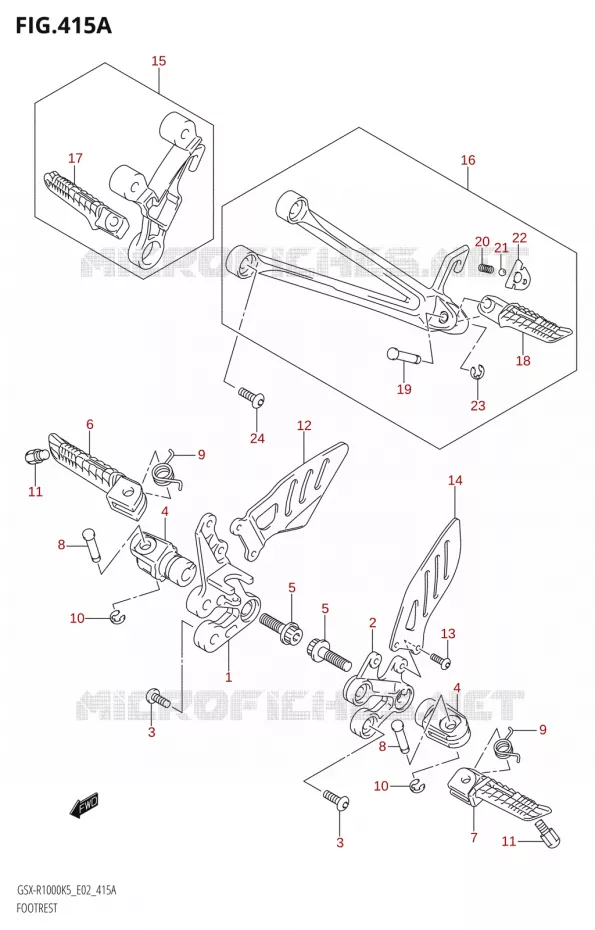 REPOSE PIEDS Suzuki MOTO 1000 GSX-R 2006  GSX-R1000 K6 (E24)
