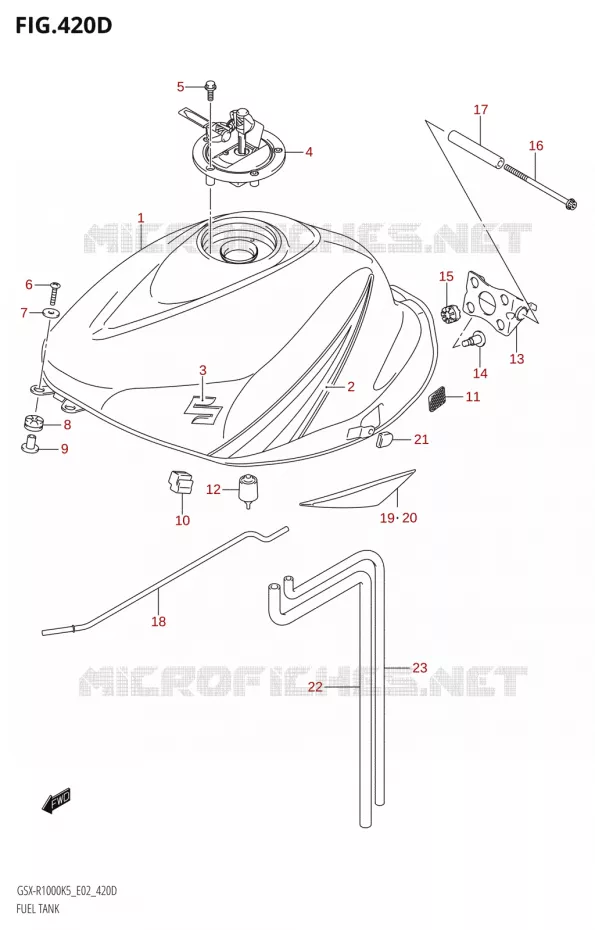 RESERVOIR D'ESSENCE:K6:(E02,E19)) Suzuki MOTO 1000 GSX-R 2006  GSX-R1000 K6 (E19)