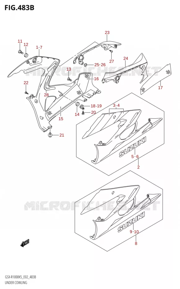 SABOT COWLING (GSX-R1000U2:K5:E19) Suzuki MOTO 1000 GSX-R 2006  GSX-R1000 K6 (E19)