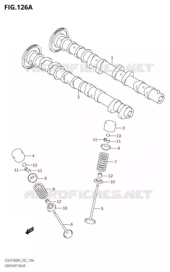 ARBRE A CAMES - SOUPAPES Suzuki MOTO 1000 GSX-R 2005  GSX-R1000 K5 (E37)