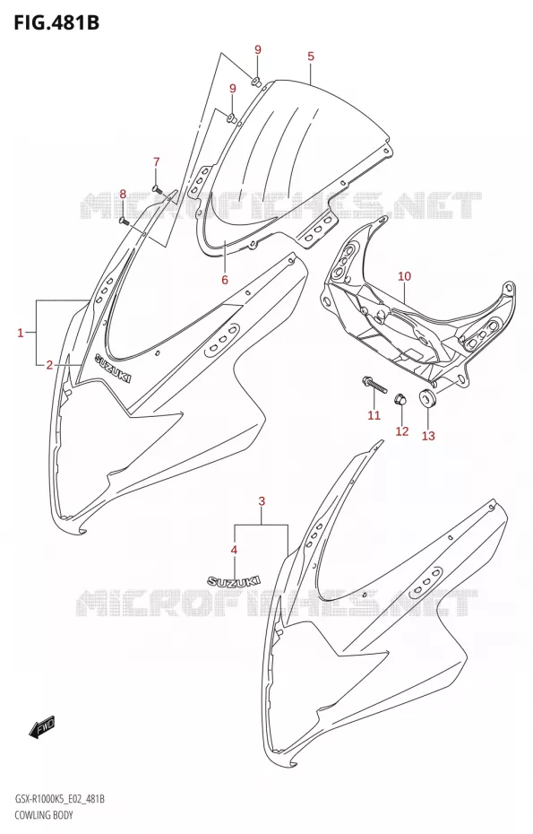 CARENAGES (GSX-R1000U2:K5:E19) Suzuki MOTO 1000 GSX-R 2005  GSX-R1000 K5 (E37)
