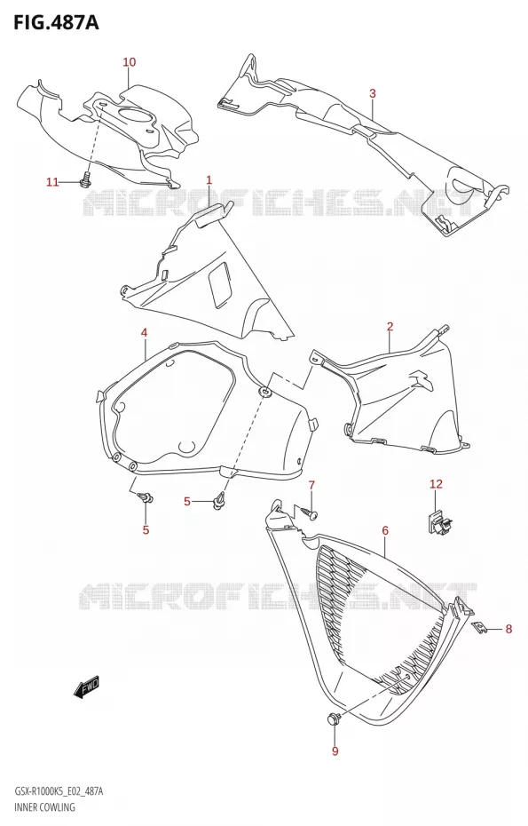 CARENAGES INTERIEURS Suzuki MOTO 1000 GSX-R 2005  GSX-R1000 K5 (E19)