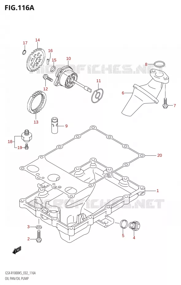 CARTER INFERIEUR - POMPE A HUILE Suzuki MOTO 1000 GSX-R 2005  GSX-R1000 K5 (E19)