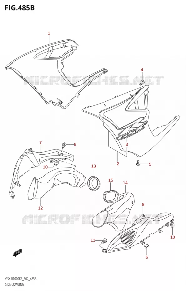 FLANCS DE CARENAGES000U2:K5:E19) Suzuki MOTO 1000 GSX-R 2005  GSX-R1000 K5 (E02)