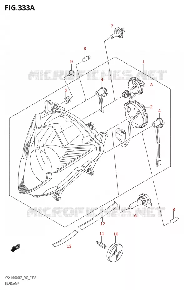 PHARE Suzuki MOTO 1000 GSX-R 2005  GSX-R1000 K5 (E19)
