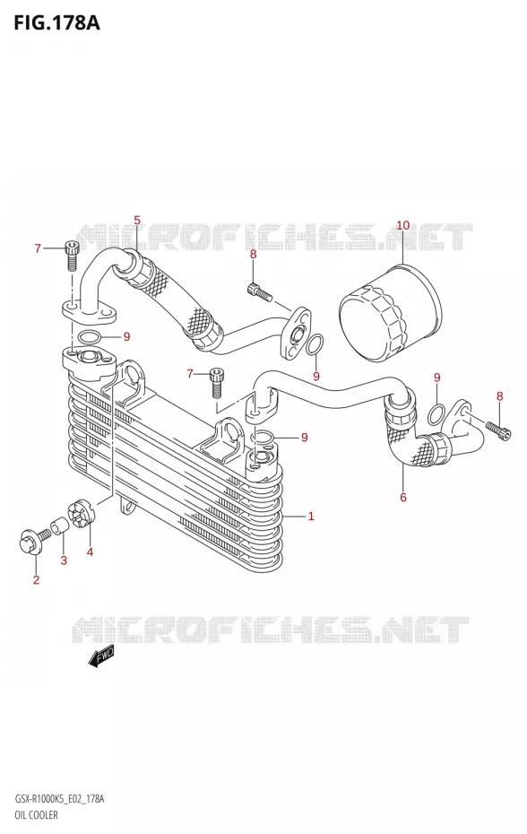 RADIATEUR D'HUILE Suzuki MOTO 1000 GSX-R 2005  GSX-R1000 K5 (E37)