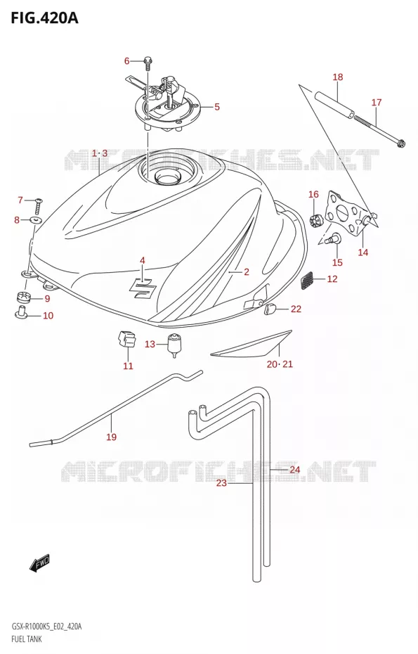 RESERVOIR D'ESSENCE:K5:(E02,E19)) Suzuki MOTO 1000 GSX-R 2005  GSX-R1000 K5 (E02)