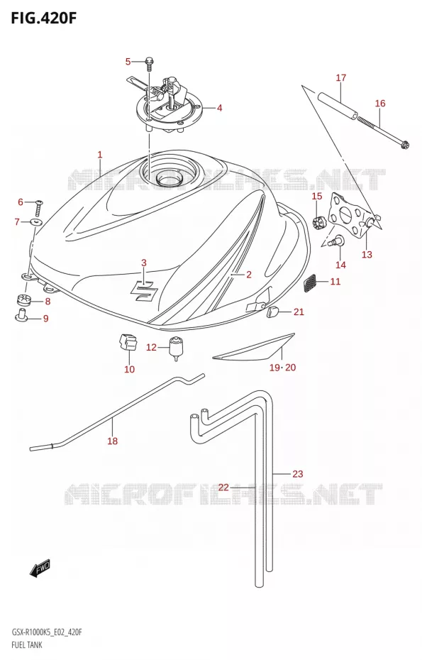 RESERVOIR D'ESSENCE:K6:(E24,P37)) Suzuki MOTO 1000 GSX-R 2005  GSX-R1000 K5 (E19)