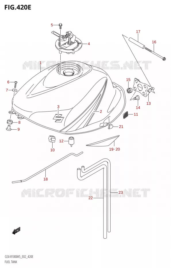 RESERVOIR D'ESSENCEU2:K6:E19) Suzuki MOTO 1000 GSX-R 2005  GSX-R1000 K5 (E24)