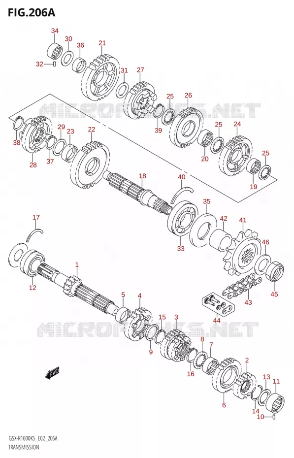 TRANSMISSION Suzuki MOTO 1000 GSX-R 2005  GSX-R1000 K5 (E37)