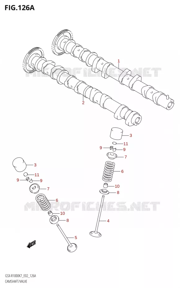 ARBRE A CAMES - SOUPAPES Suzuki MOTO 1000 GSX-R 2008  GSX-R1000 K8 (E19)