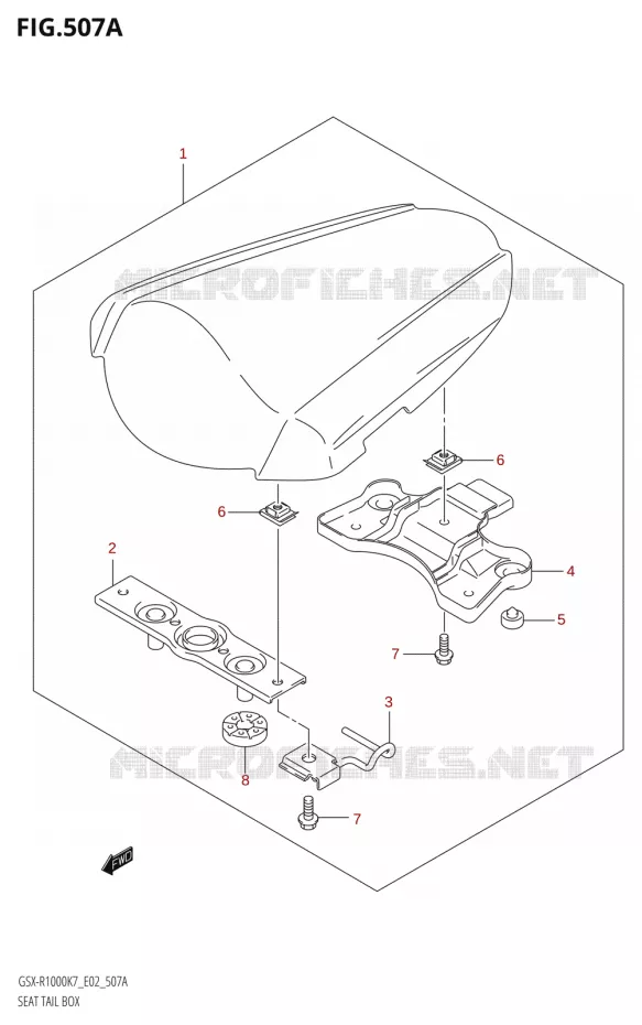 CAPOT DE SELLEK7) Suzuki MOTO 1000 GSX-R 2008  GSX-R1000 K8 (E24)