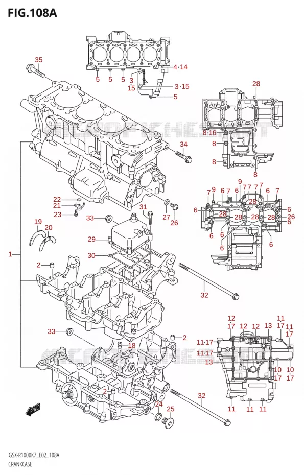 CARTERS MOTEUR Suzuki MOTO 1000 GSX-R 2008  GSX-R1000 K8 (E24)