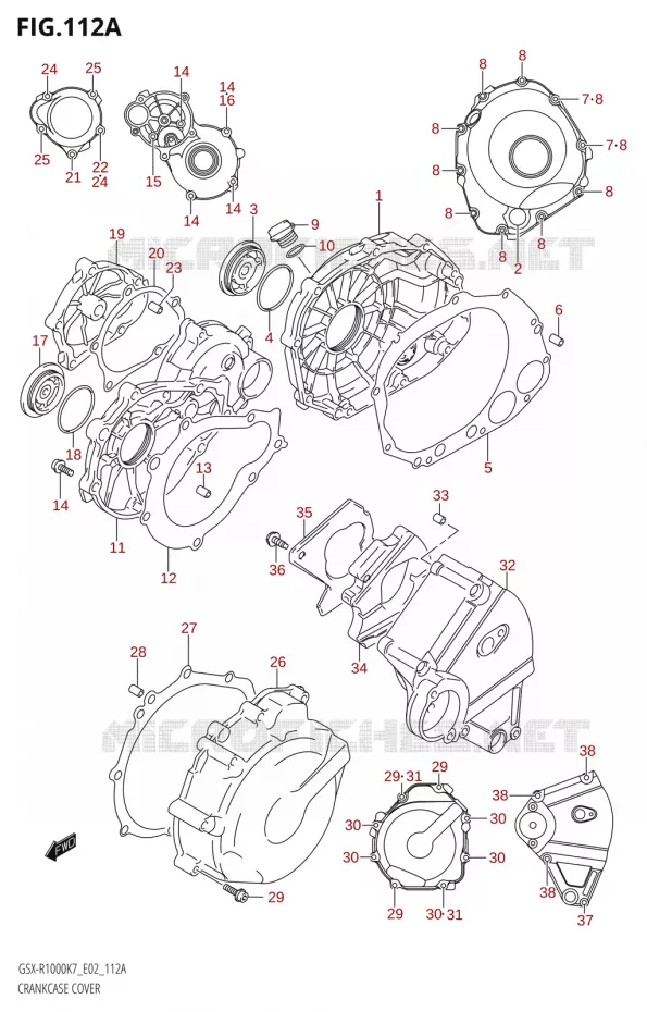 COUVERCLES DE CARTERS Suzuki MOTO 1000 GSX-R 2008  GSX-R1000 K8 (E02)
