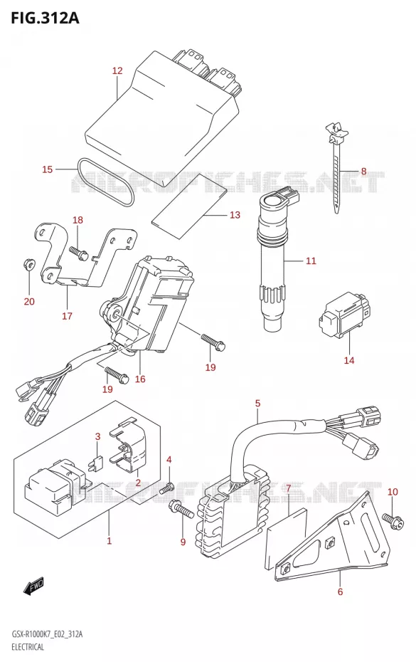 PARTIE ELECTRIQUE000) Suzuki MOTO 1000 GSX-R 2008  GSX-R1000 K8 (E24)