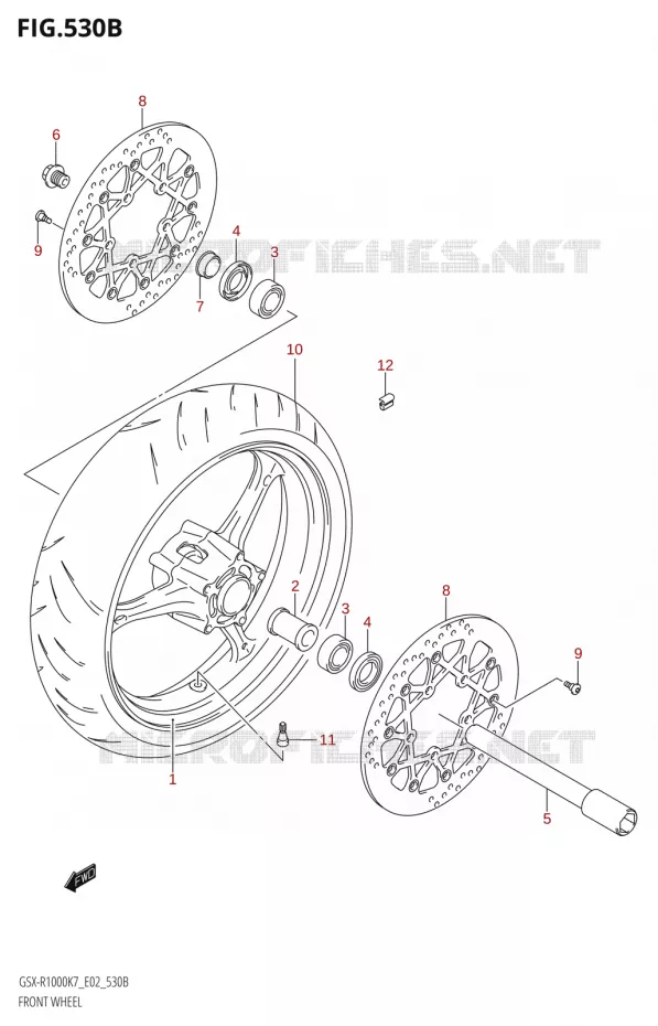 ROUE AVANT (K8) Suzuki MOTO 1000 GSX-R 2008  GSX-R1000 K8 (E19)