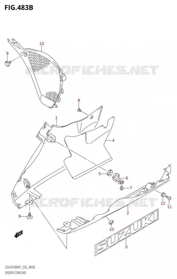 SABOT COWLING (K8) Suzuki MOTO 1000 GSX-R 2008  GSX-R1000 K8 (E02)