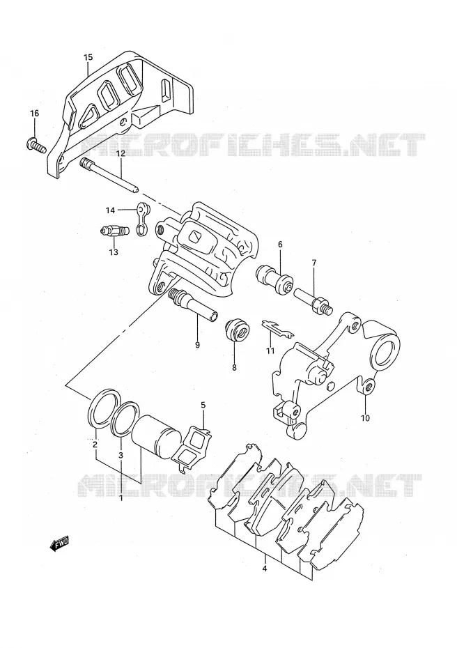 ETRIER DE FREIN ARRIERE Suzuki MOTO 125 RM 1995  RM125 S (E03,E28,E33)