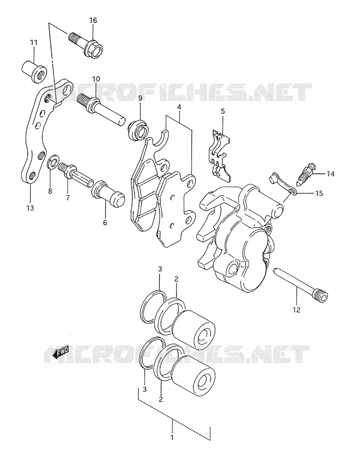 ETRIER DE FREIN AVANT Suzuki MOTO 125 RM 1995  RM125 S (E03,E28,E33)
