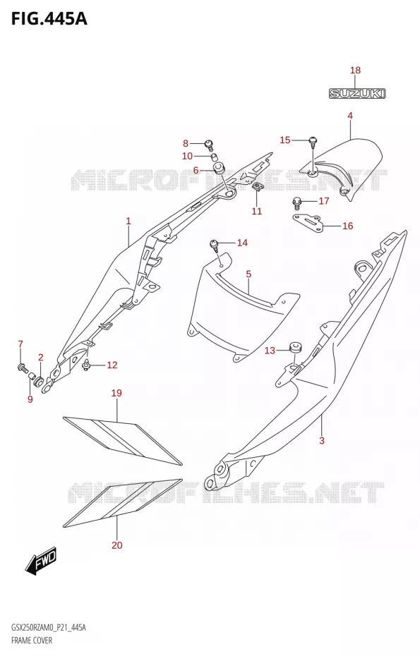 CARENAGES ARRIERE Suzuki MOTO 250 GSX-R 2020  GSX250RZA M0 P21