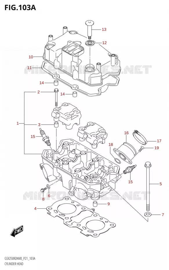 CULASSE Suzuki MOTO 250 GSX-R 2020  GSX250RZA M0 P21