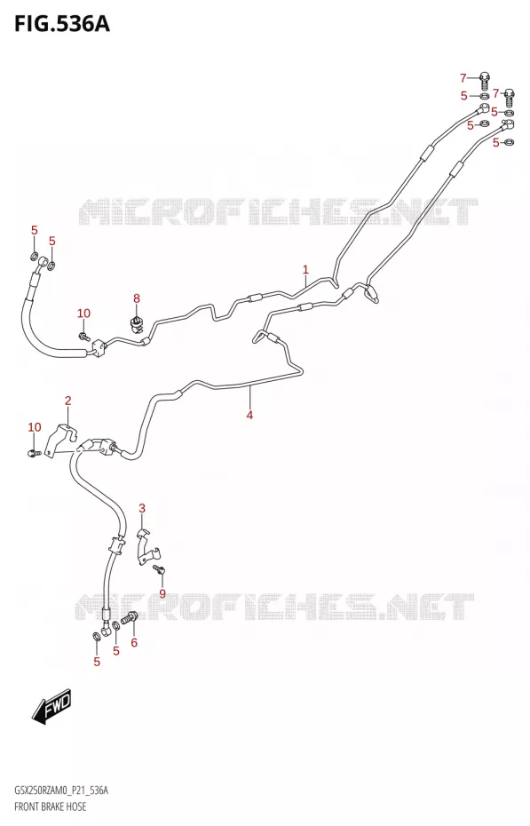 DURITE DE FREIN AVANT Suzuki MOTO 250 GSX-R 2020  GSX250RZA M0 P21