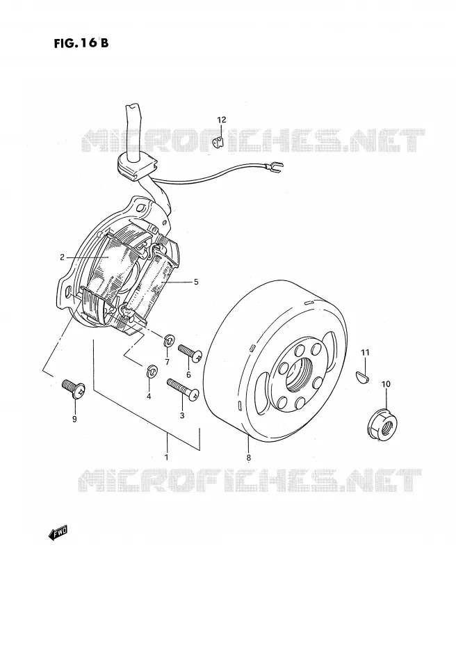 ALLUMAGE ROTOR - STATOR (E16) Suzuki MOTO 50 PV 1990  PV50L(E15)