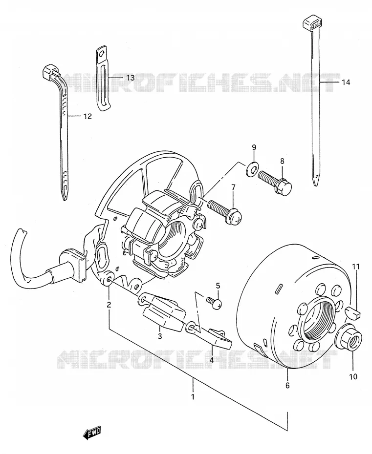ALLUMAGE ROTOR - STATOR Suzuki MOTO 250 RM 1991  RM250M(E28)