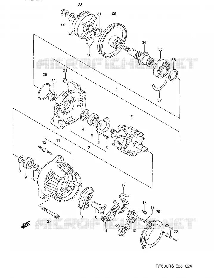 ALTERNATEUR (MODELE P/R) Suzuki MOTO 600 RF 1994  RF600RR(E28)